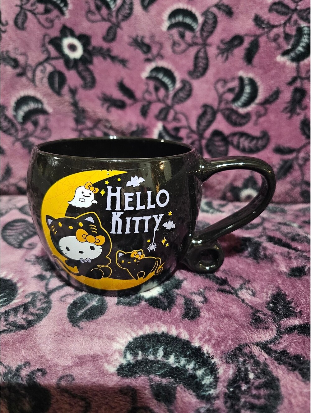 Hello Kitty Halloween Black Cat Ceramic Coffee Mug 16 oz